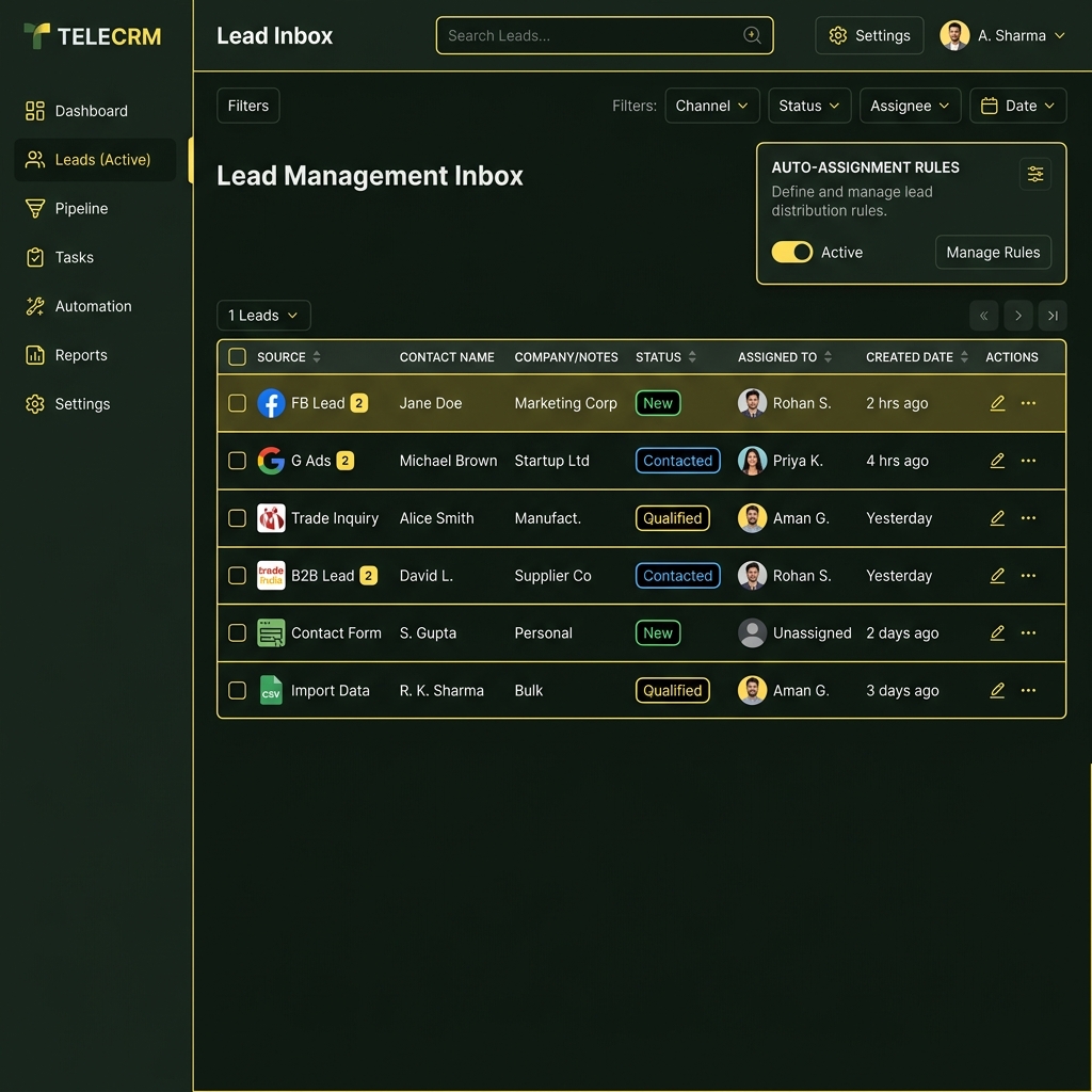 All leads from every platform in one inbox